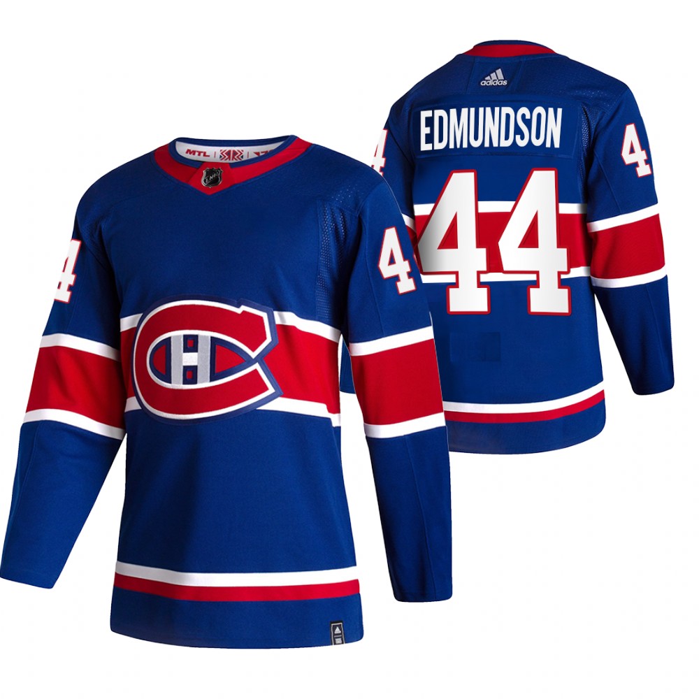 Canadiens 2021 Reverse Retro #44 Joel Edmundson Royal Jersey Special Edition Authentic