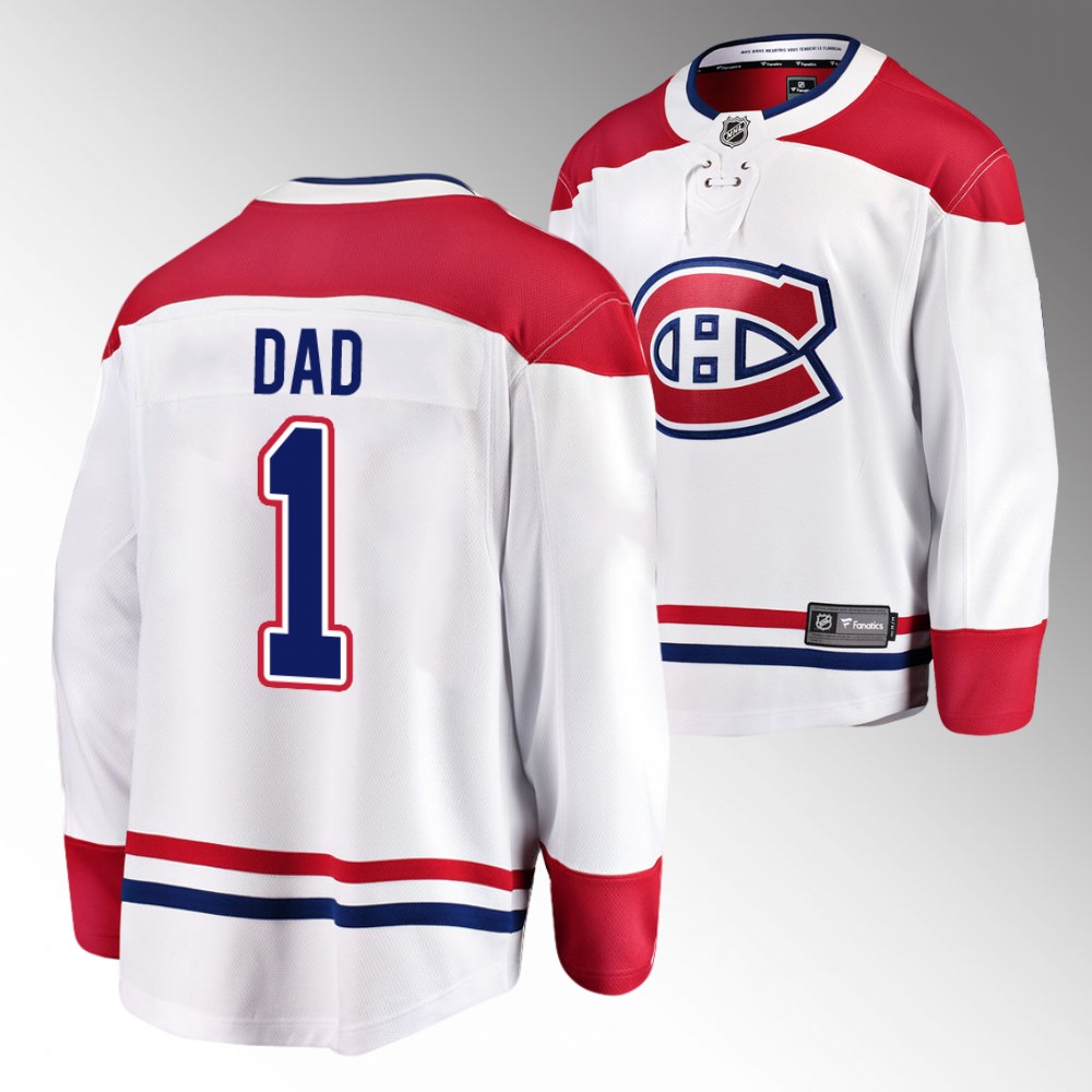 Canadiens 2022 Fathers Day Gift White Jersey NO.1 Dad