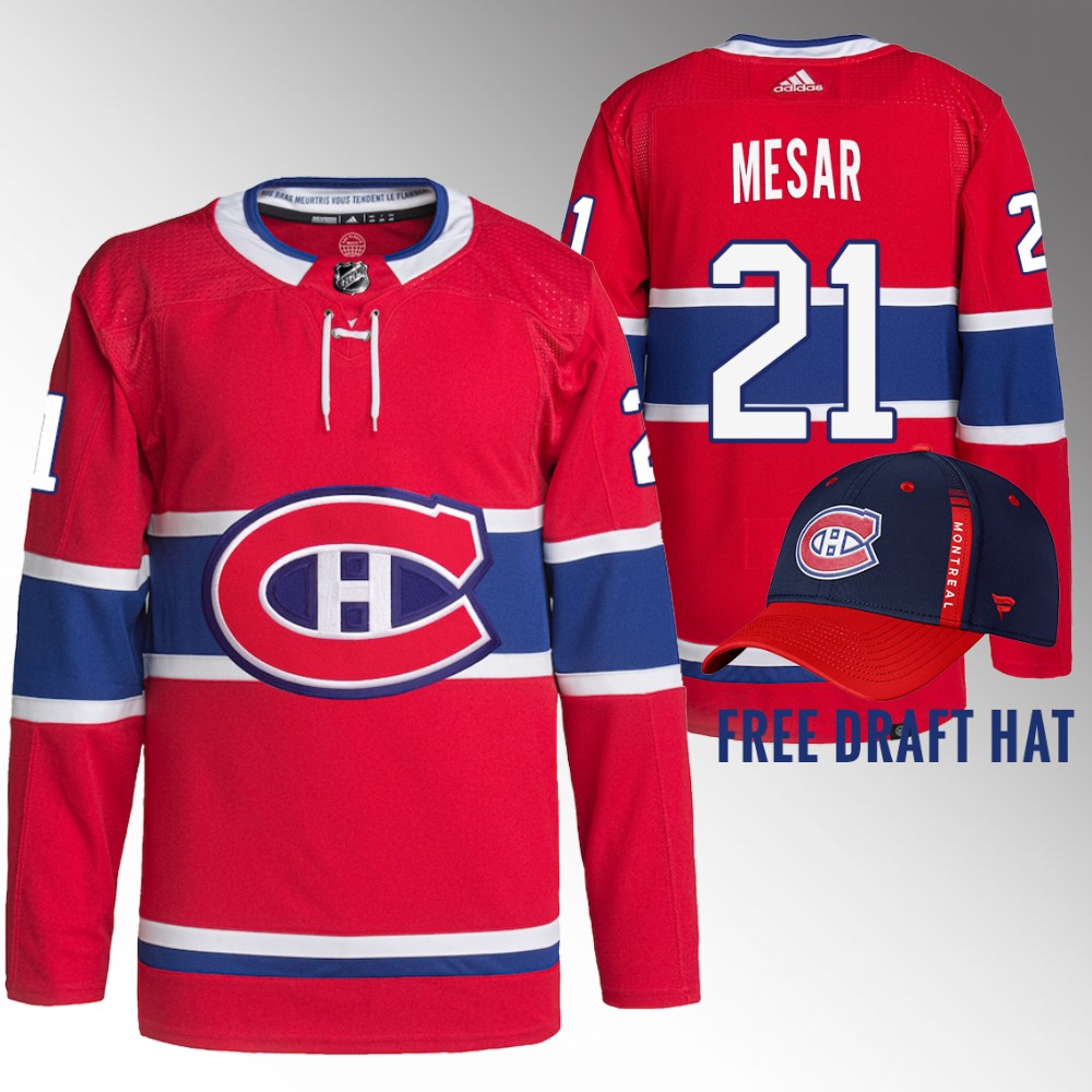 Canadiens 2022 NHL Draft Filip Mesar Red Jersey Authentic Primegreen Home