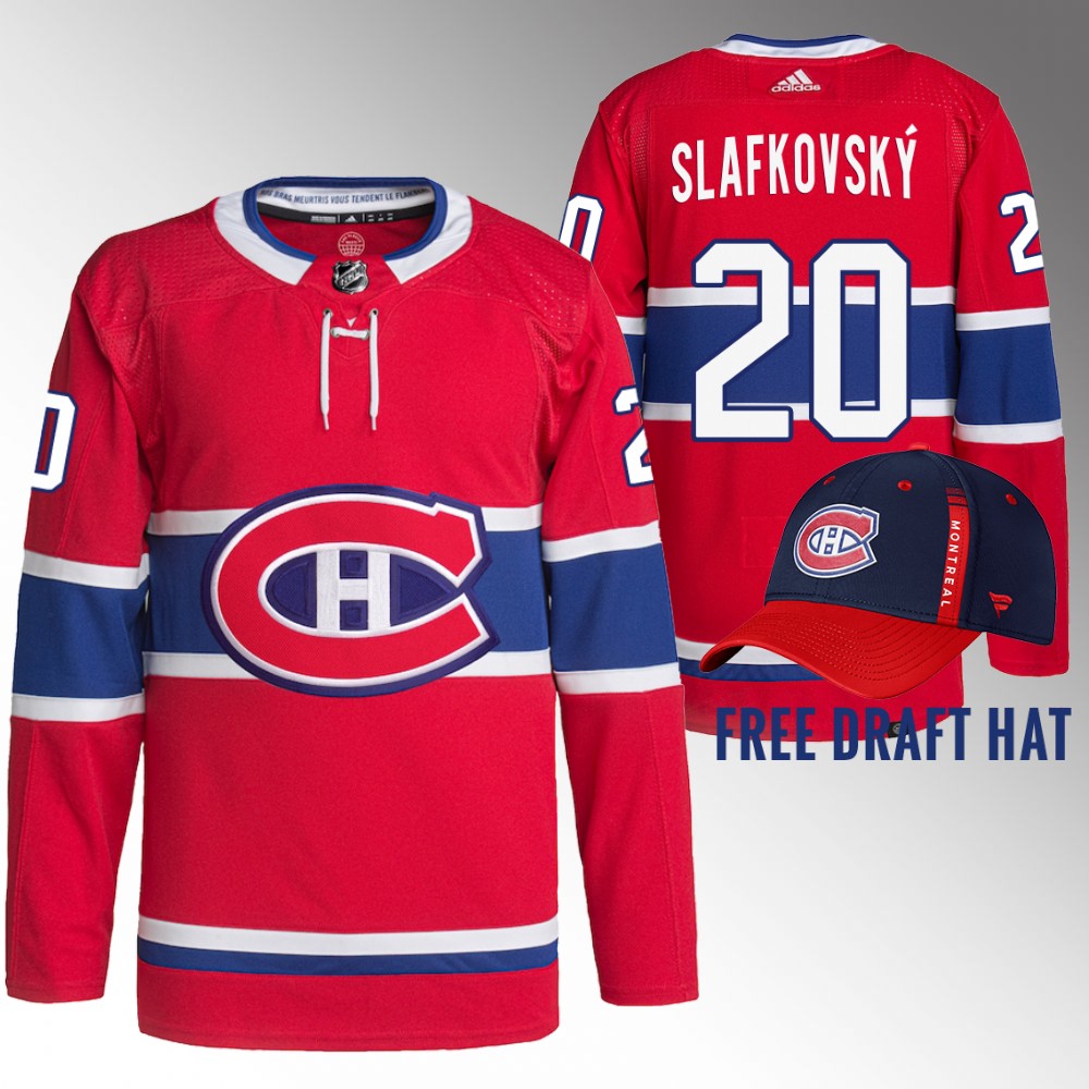Canadiens 2022 NHL Draft Juraj Slafkovsky Red Jersey Authentic Primegreen Home