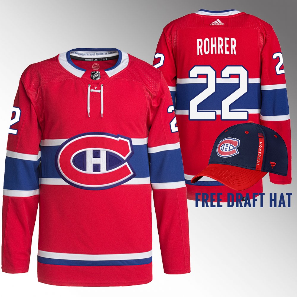 Canadiens 2022 NHL Draft Vinzenz Rohrer Red Jersey Authentic Primegreen Home