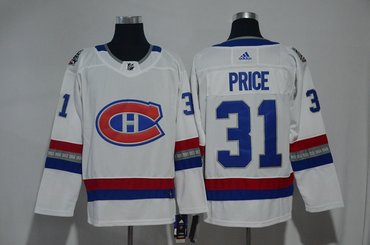 Canadiens 31 Carey Price White 2017 NHL 100 Classic Adidas Jersey