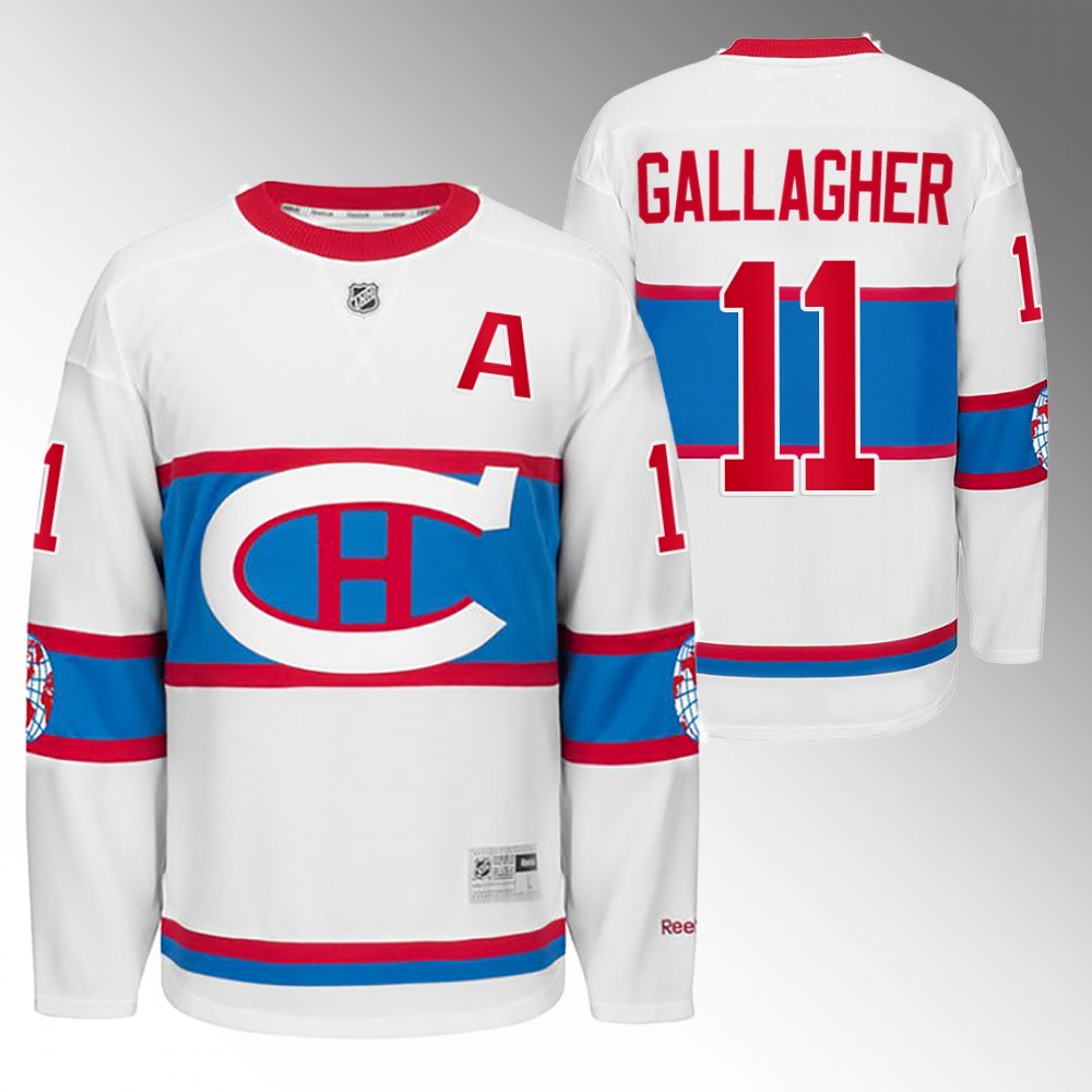 Canadiens Brendan Gallagher White Winter Classic 2016 Throwback Jersey