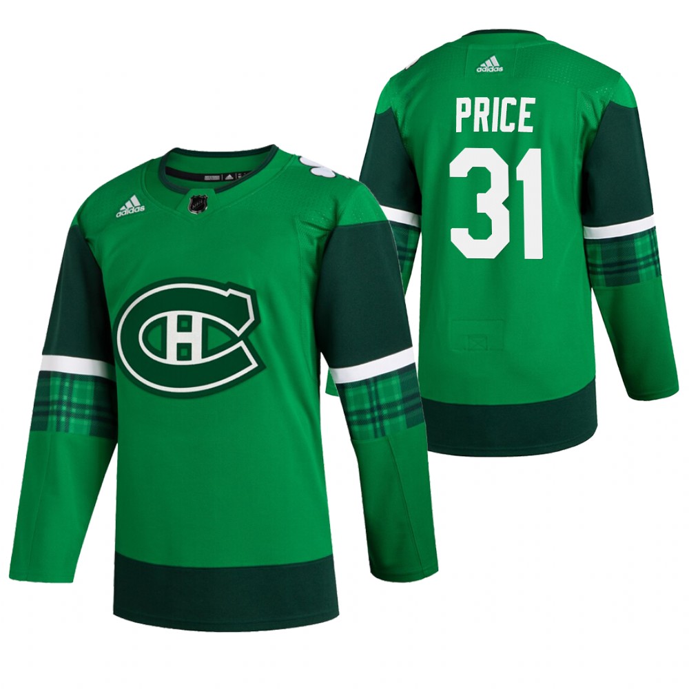 Canadiens Carey Price 2020 St. Patrick's Day Green #31 Jersey Authentic Player