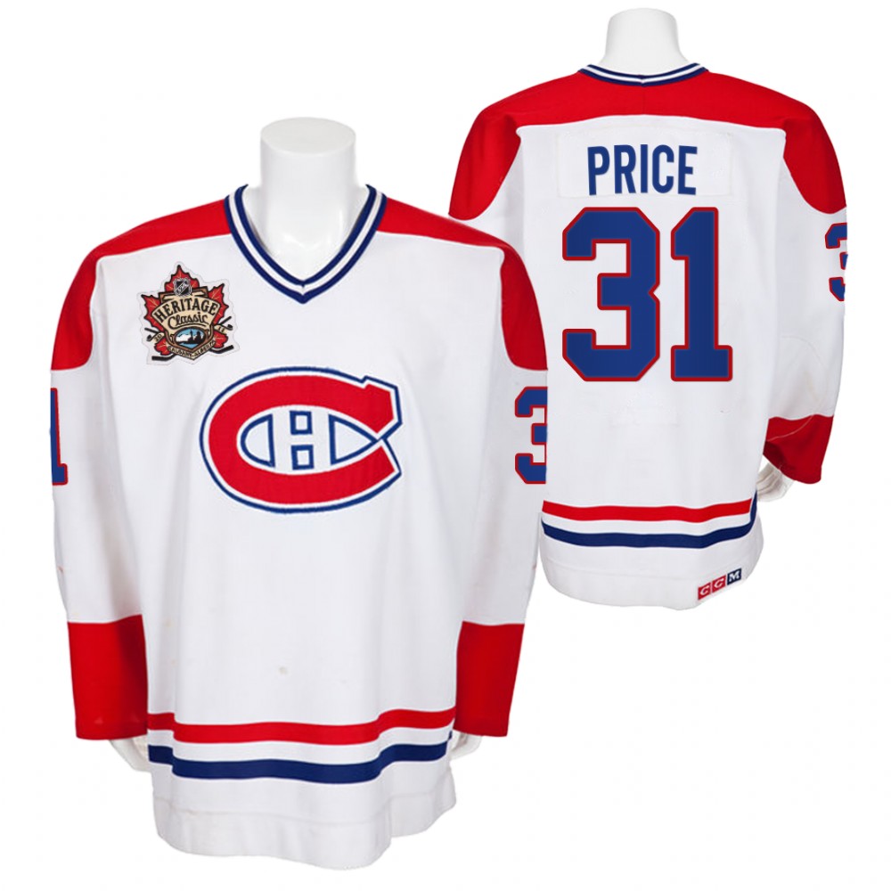 Canadiens Carey Price White Heritage Classic Vintage Men Jersey