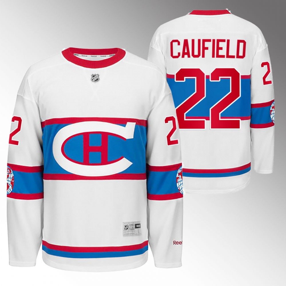 Canadiens Cole Caufield White Winter Classic 2016 Throwback Jersey