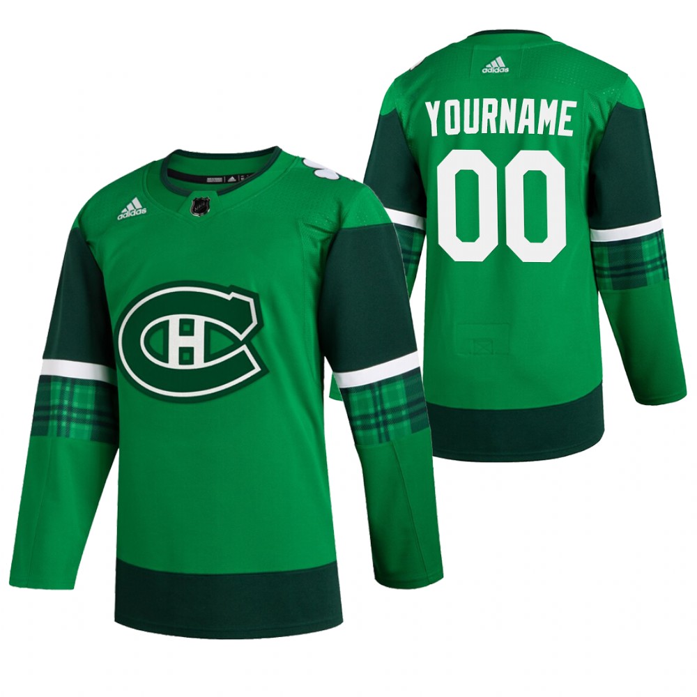 Canadiens Custom 2020 St. Patrick's Day Green #00 Jersey Authentic Player