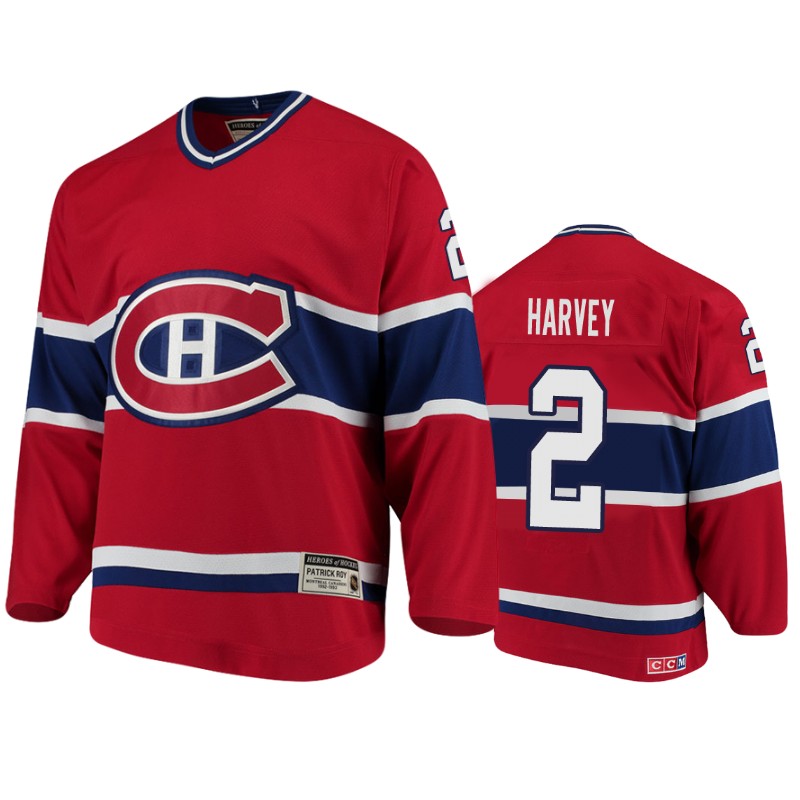 Canadiens Doug Harvey Red Heroes of Hockey Throwback Jersey