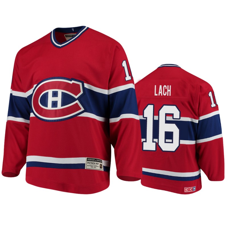 Canadiens Elmer Lach Red Heroes of Hockey Throwback Jersey