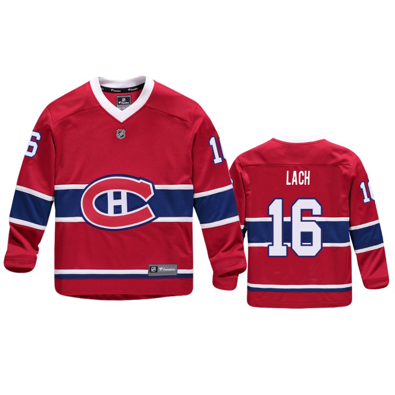 Canadiens Elmer Lach Red Replica Player Home Jersey