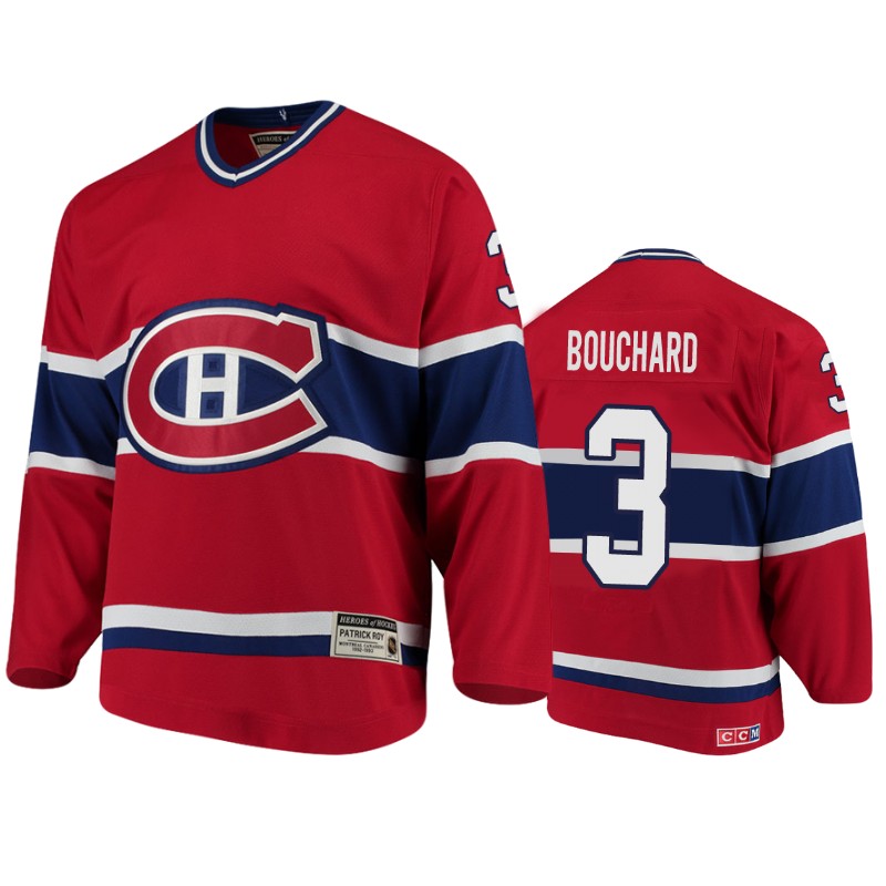Canadiens Emile Bouchard Red Heroes of Hockey Throwback Jersey