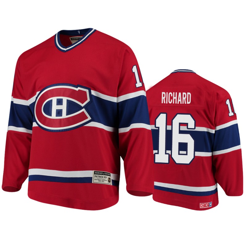 Canadiens Henri Richard Red Heroes of Hockey Throwback Jersey