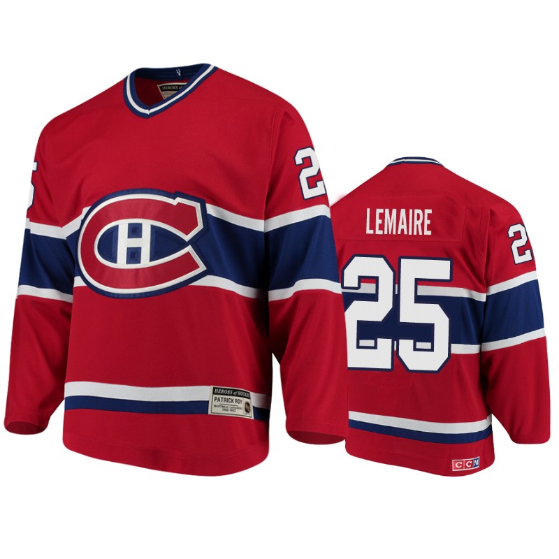 Canadiens Jacques Lemaire Red Heroes of Hockey Throwback Jersey