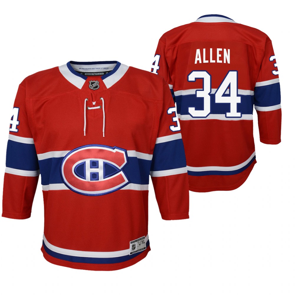 Canadiens Jake Allen 2020-21 Home Jersey Youth Breakaway Player
