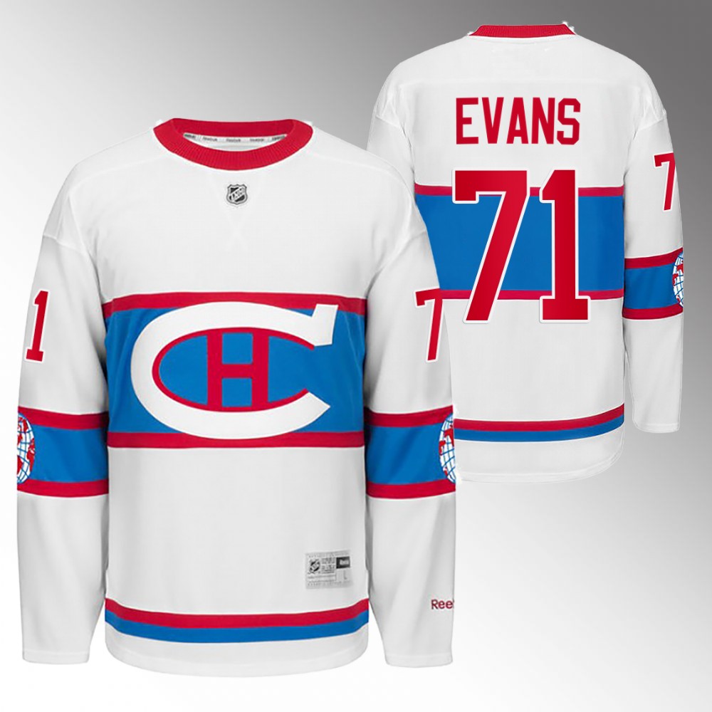 Canadiens Jake Evans White Winter Classic 2016 Throwback Jersey