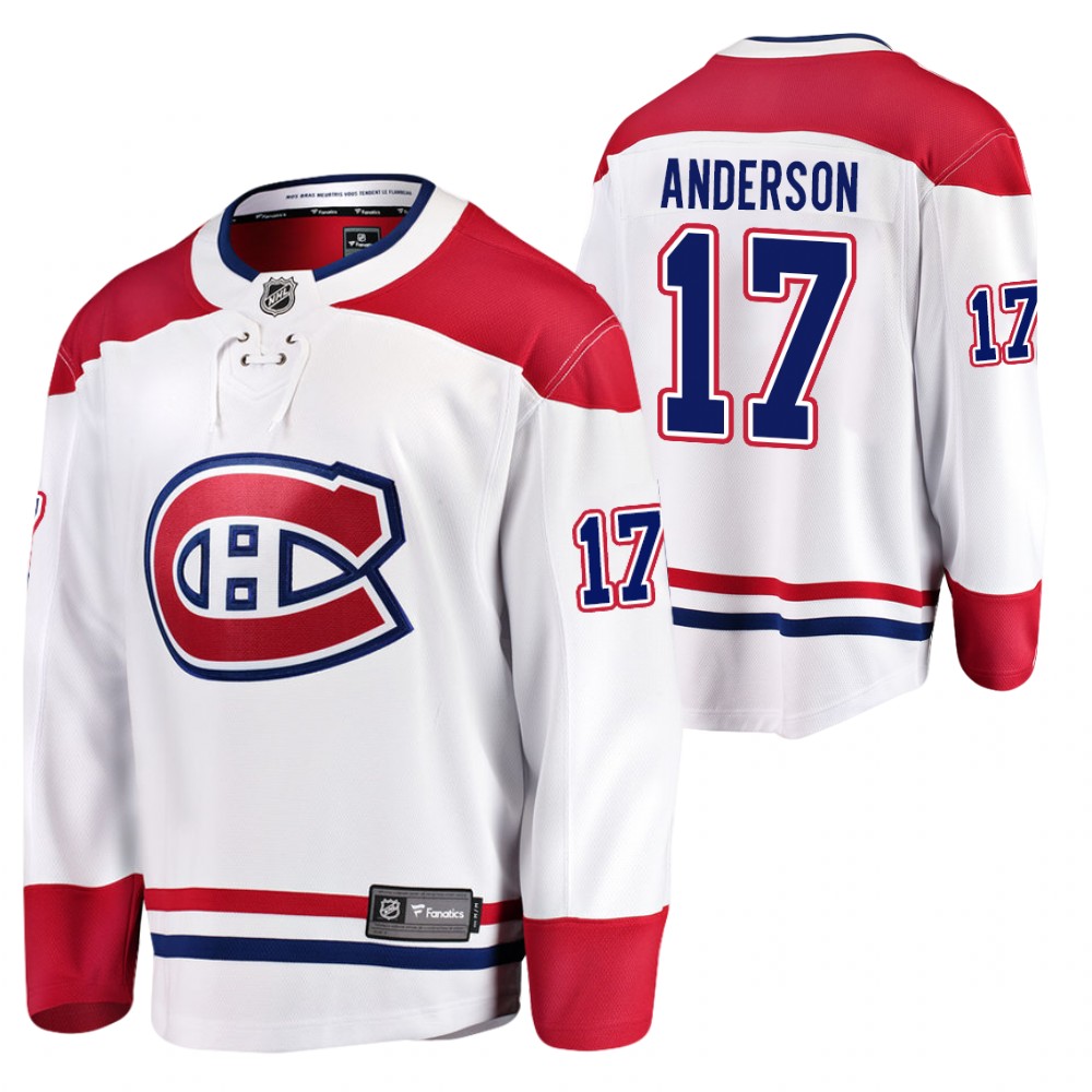 Canadiens Josh Anderson Jersey Away White Breakaway Player Men