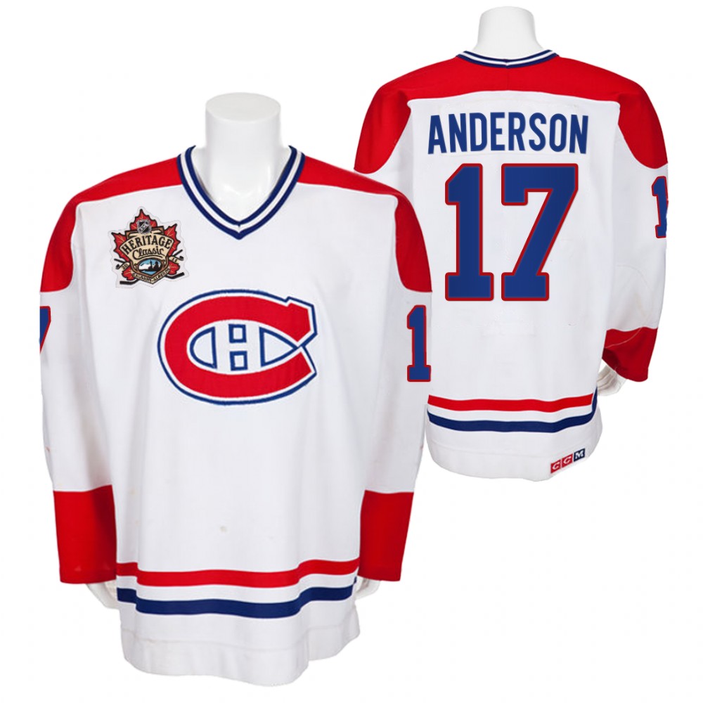 Canadiens Josh Anderson White Heritage Classic Vintage Men Jersey