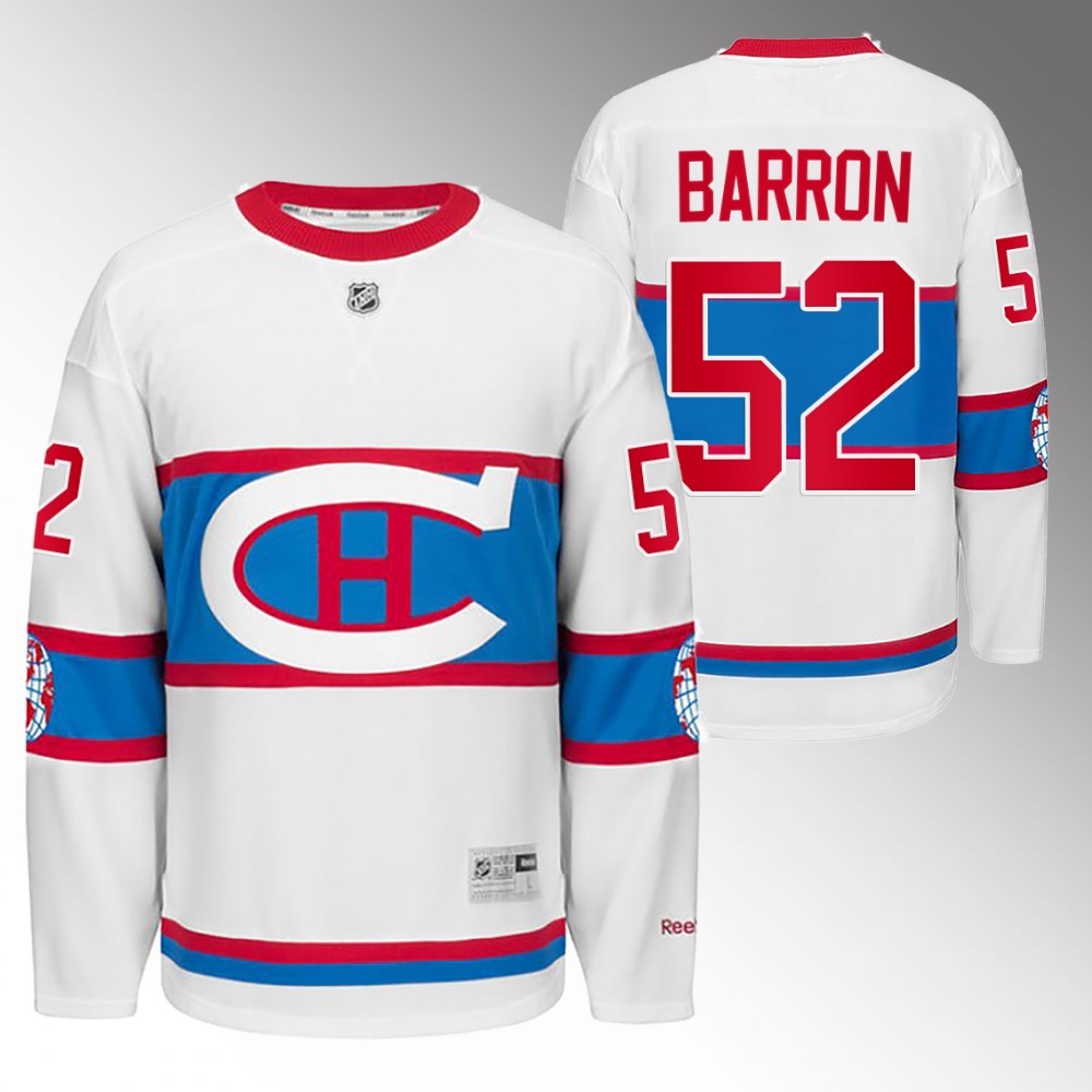 Canadiens Justin Barron White Winter Classic 2016 Throwback Jersey