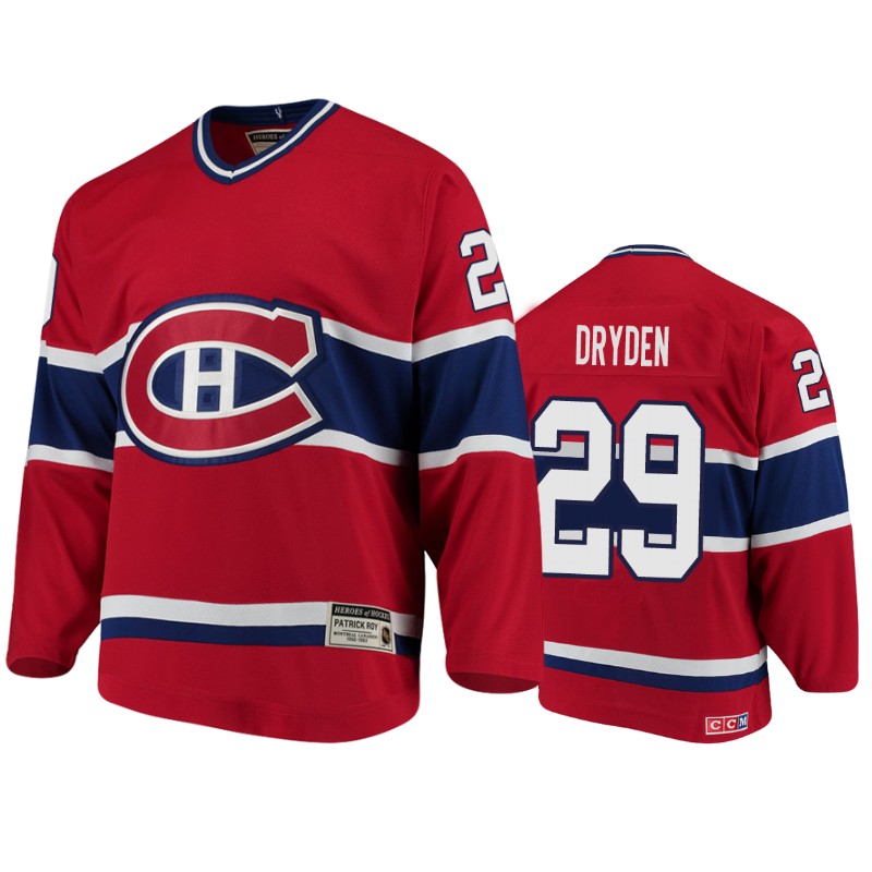 Canadiens Ken Dryden Red Heroes of Hockey Throwback Jersey