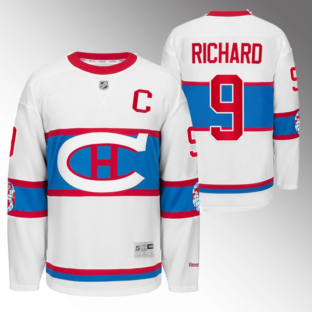 Canadiens Maurice Richard White Winter Classic 2016 Throwback Jersey