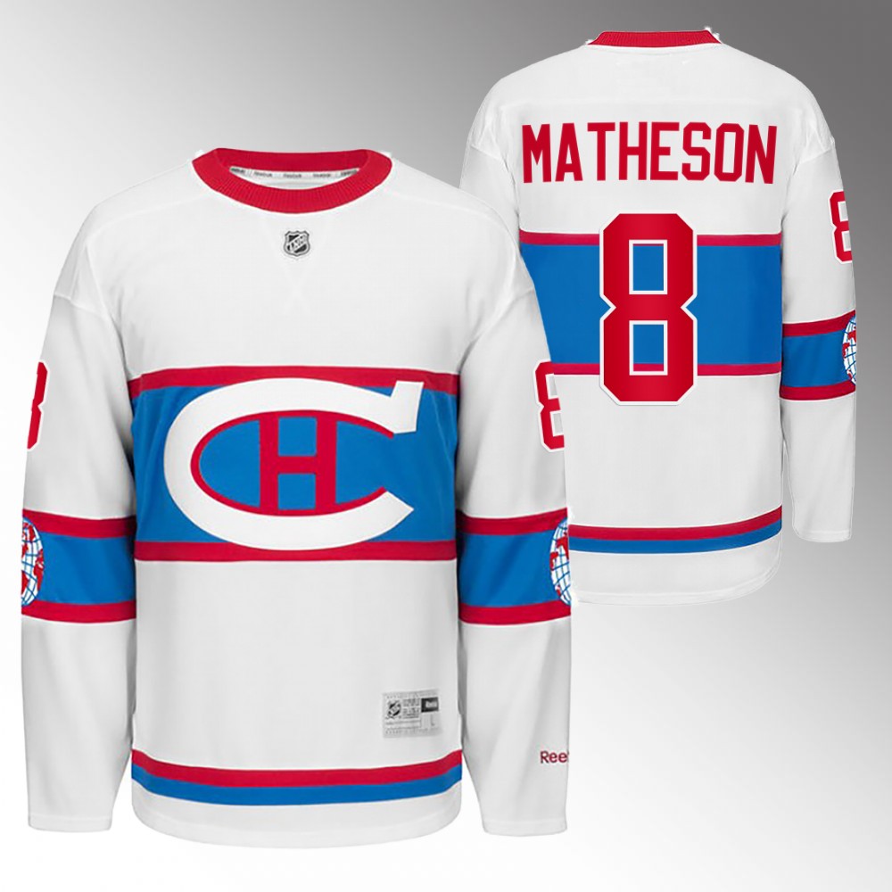 Canadiens Mike Matheson White Winter Classic 2016 Throwback Jersey