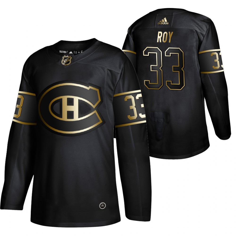 Canadiens Patrick Roy Retired Player Black Golden Edition Jersey