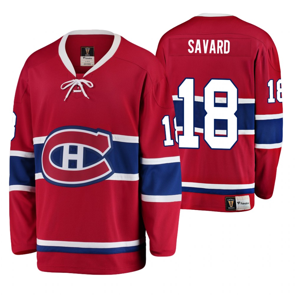 Canadiens Serge Savard Red Premier Breakaway Player Heritage Jersey