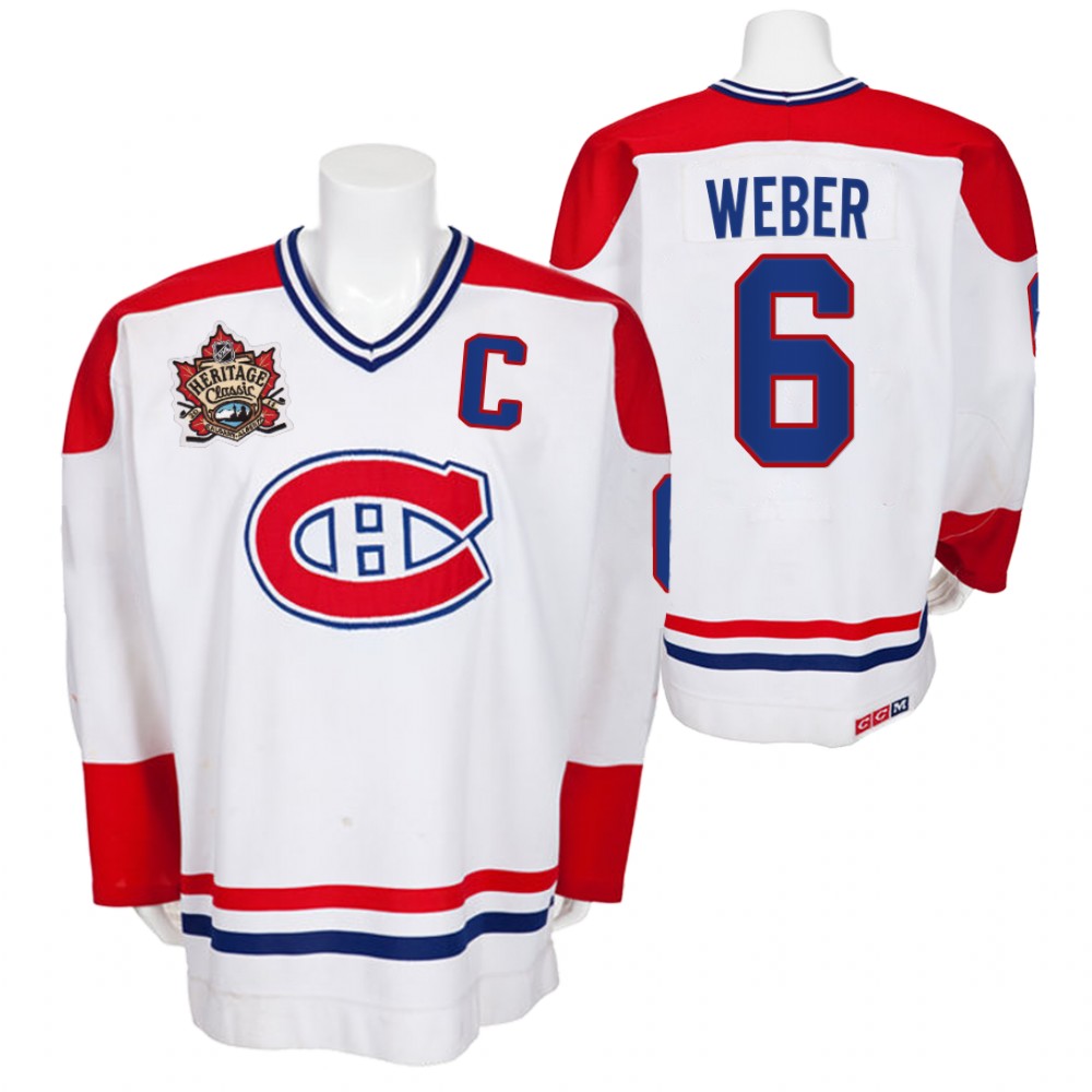 Canadiens Shea Weber White Heritage Classic Vintage Men Jersey