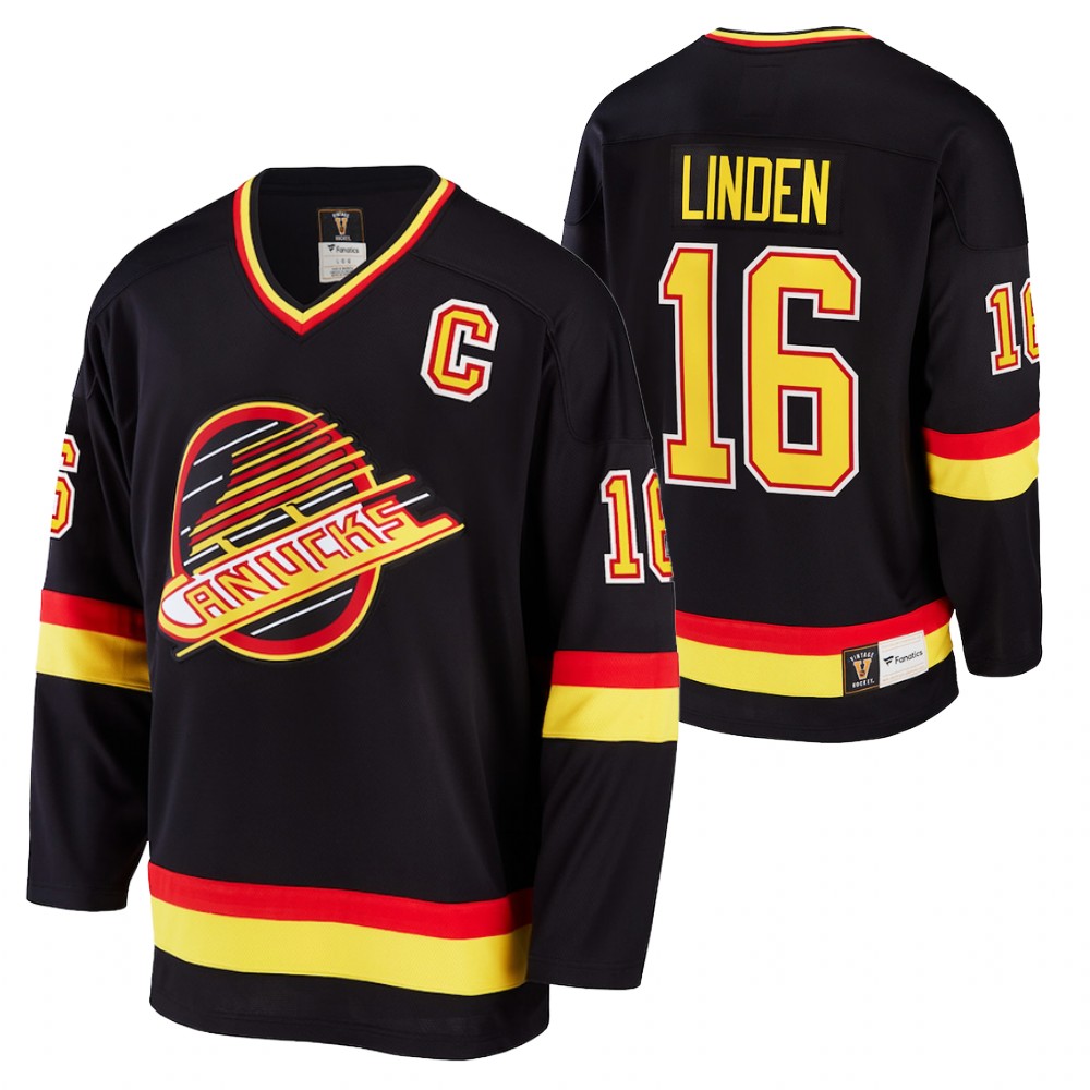 Canucks #16 Trevor Linden Black Retired Player Jersey