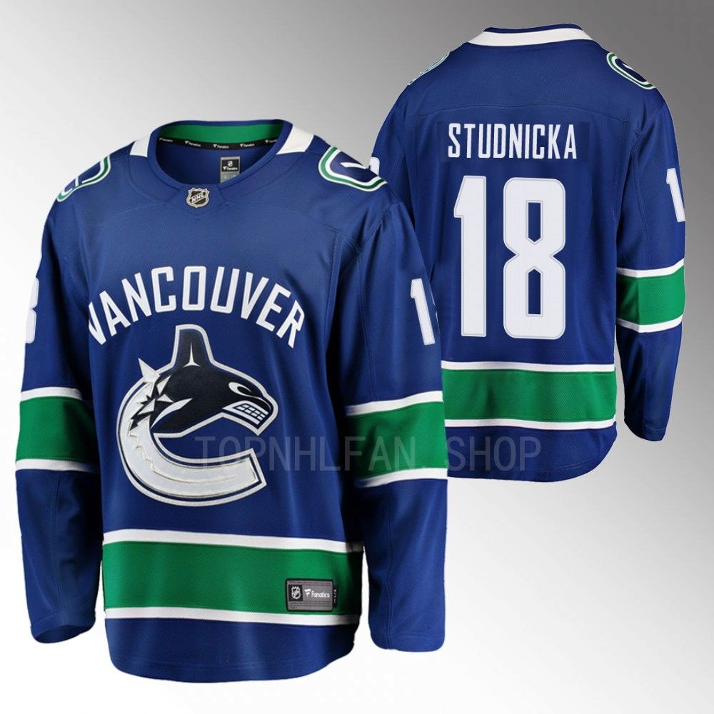 Canucks #18 Jack Studnicka Blue Home Jersey