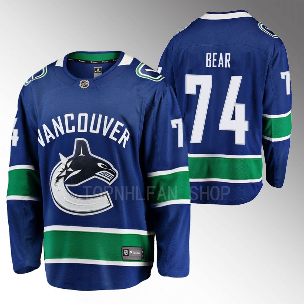 Canucks #74 Ethan Bear Blue Home Jersey