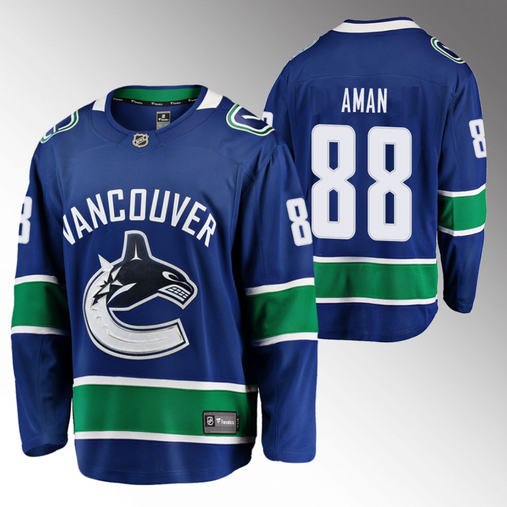 Canucks #88 Nils Aman Blue Home Jersey