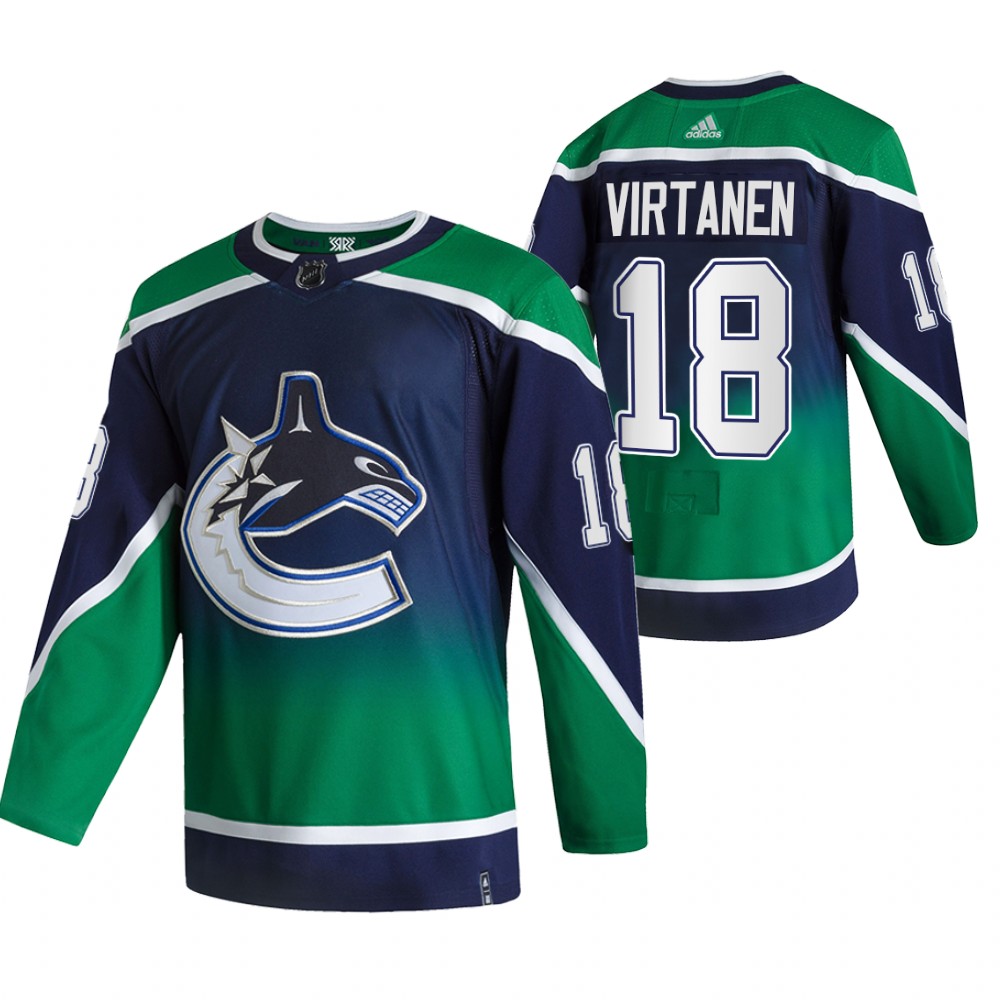 Canucks 2021 Reverse Retro #18 Jake Virtanen Green Jersey Special Edition Authentic