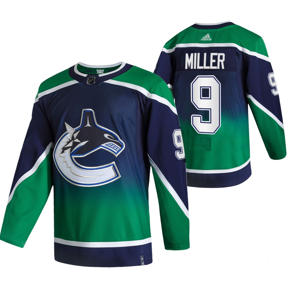 Canucks 2021 Reverse Retro #9 J.T.Miller Green Jersey Special Edition Authentic