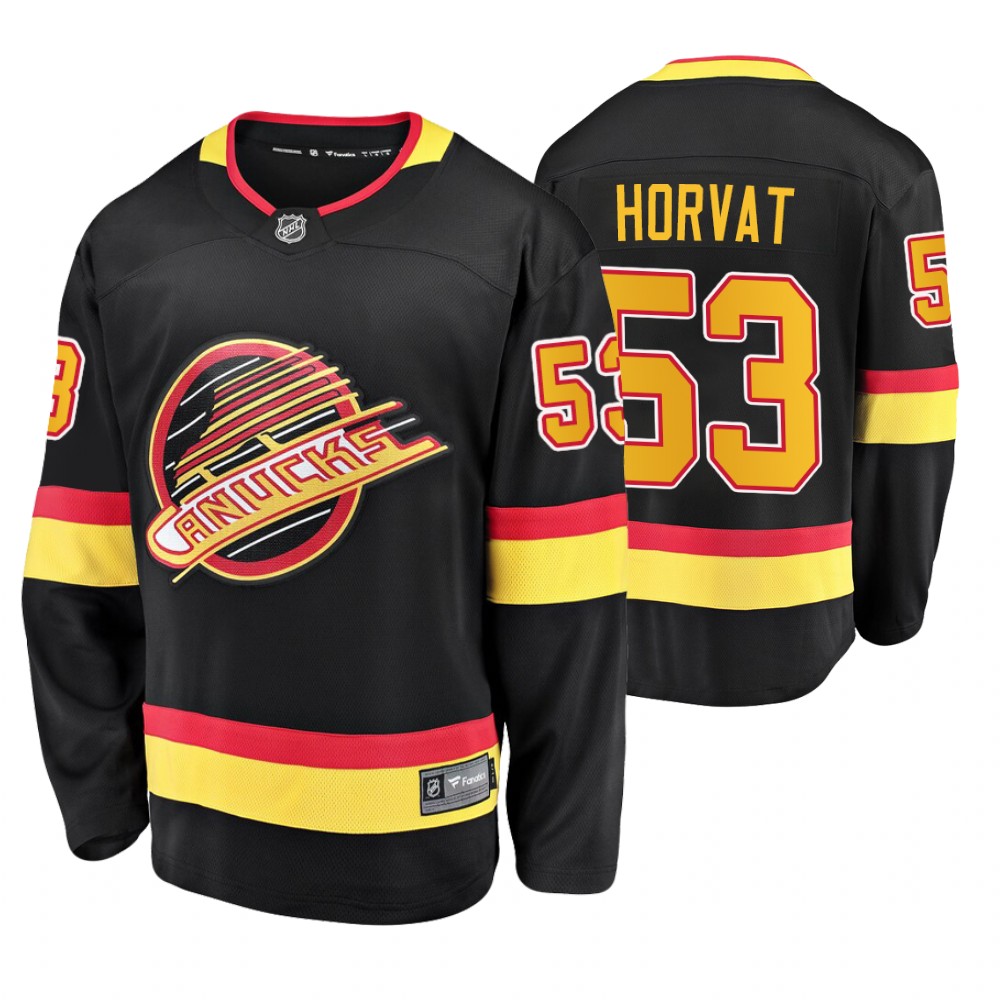 Canucks Bo Horvat Black Flying Skate Premier Breakaway Jersey