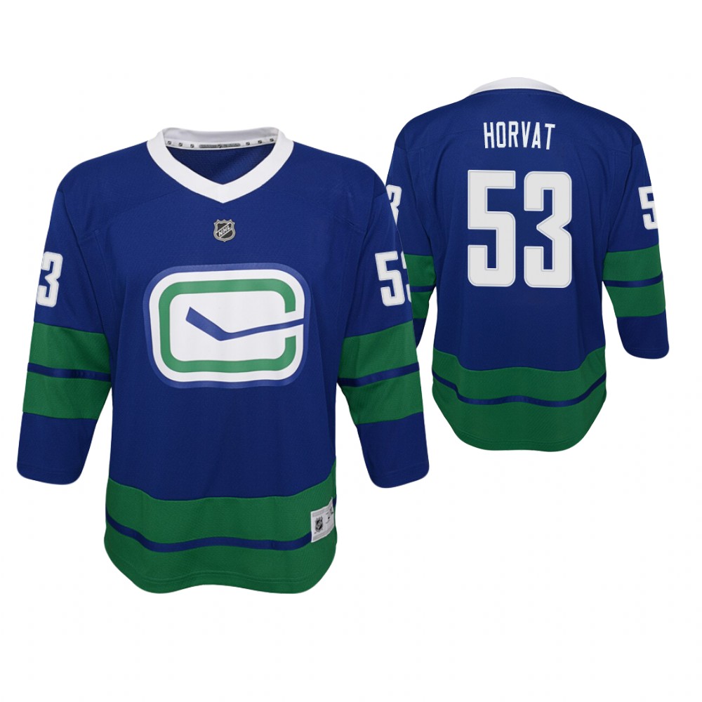 Canucks Bo Horvat Royal Alternate Premier Youth Jersey