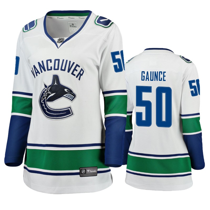 Canucks Brendan Gaunce White Breakaway Fanatics Branded Jersey