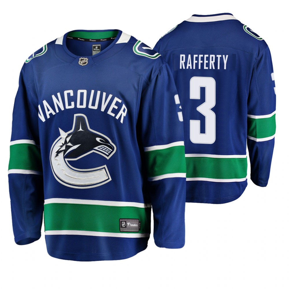 Canucks Brogan Rafferty Blue Breakaway Player Home Jersey