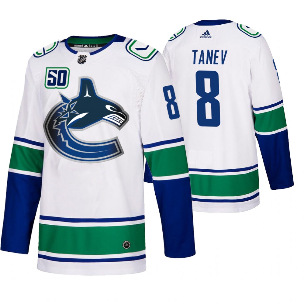 Canucks Christopher Tanev White Away Authentic adidas Jersey