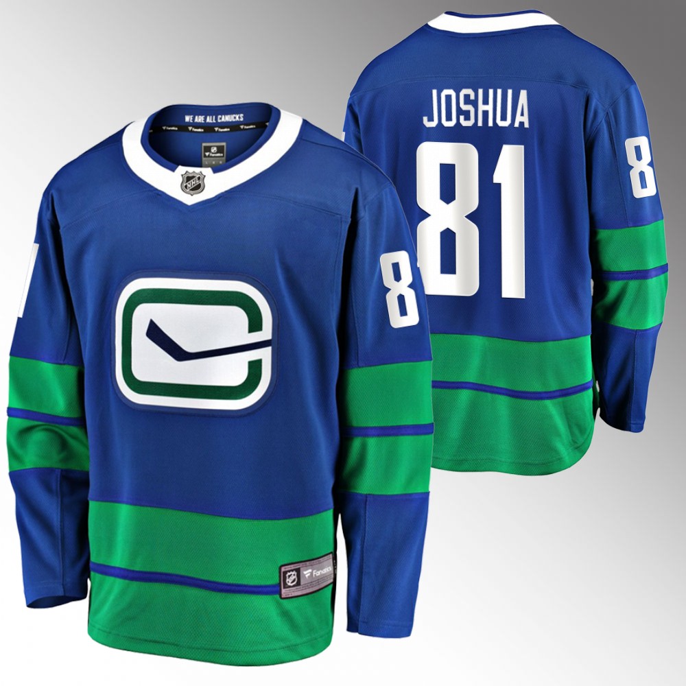 Canucks Dakota Joshua Jersey Alternate Blue Breakaway Player Men