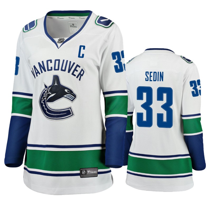 Canucks Henrik Sedin White Breakaway Fanatics Branded Jersey