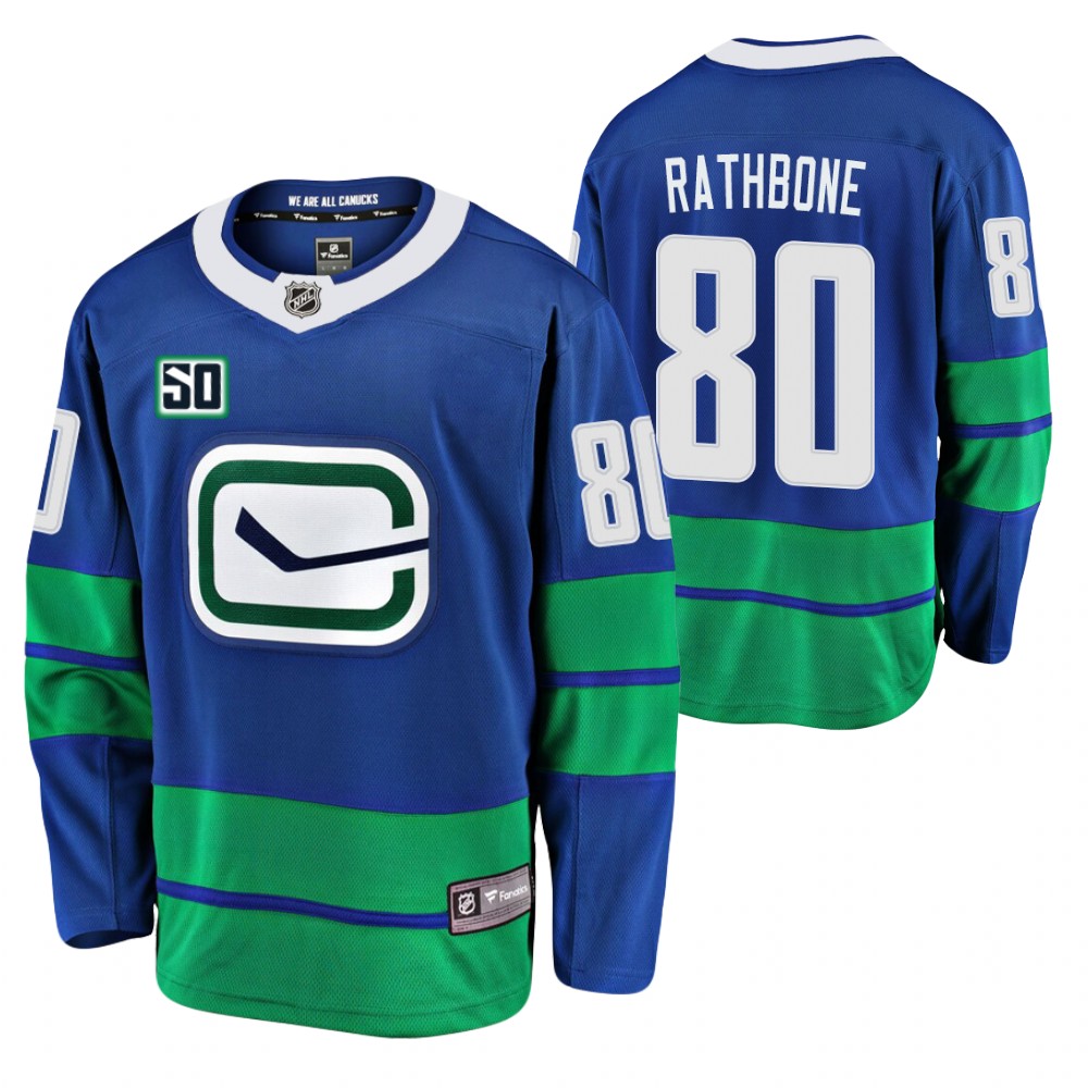 Canucks Jack Rathbone Jersey Alternate Blue Breakaway Player Men's
