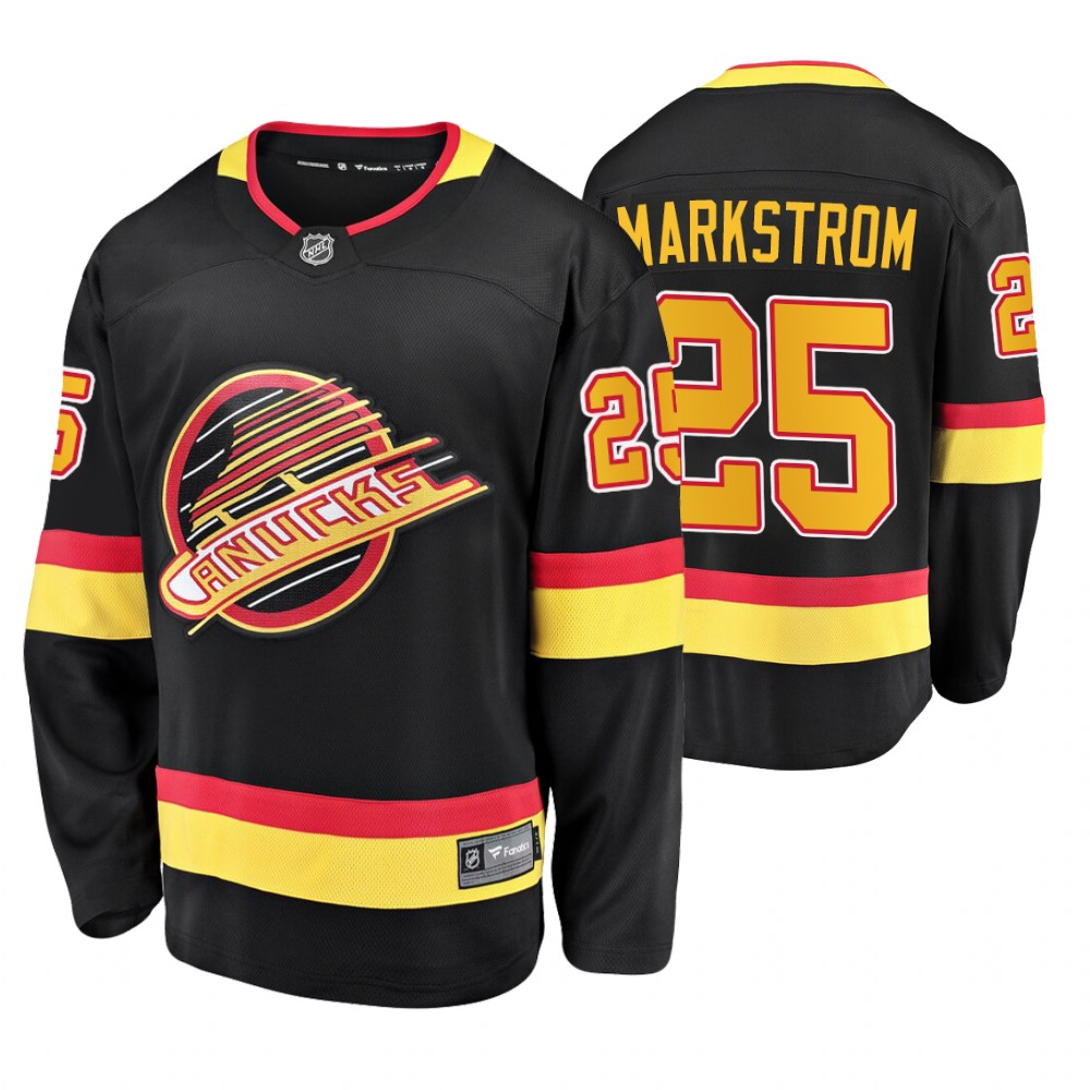 Canucks Jacob Markstrom Black Flying Skate Premier Breakaway Jersey