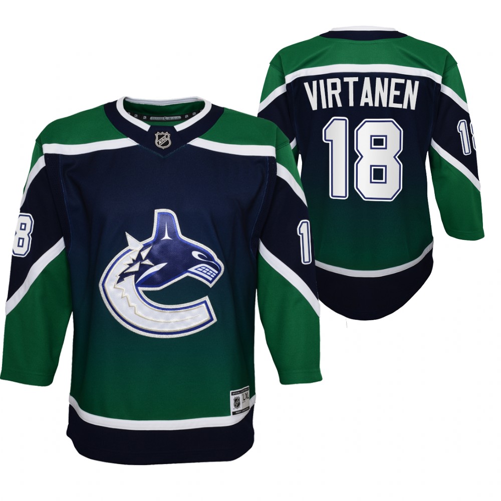 Canucks Jake Virtanen 2020-21 2021 Reverse Retro Jersey Youth Authentic
