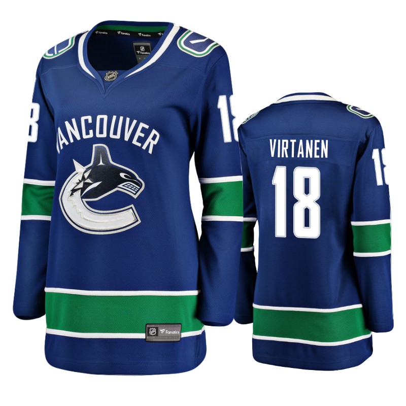 Canucks Jake Virtanen Blue Breakaway Player Home Jersey