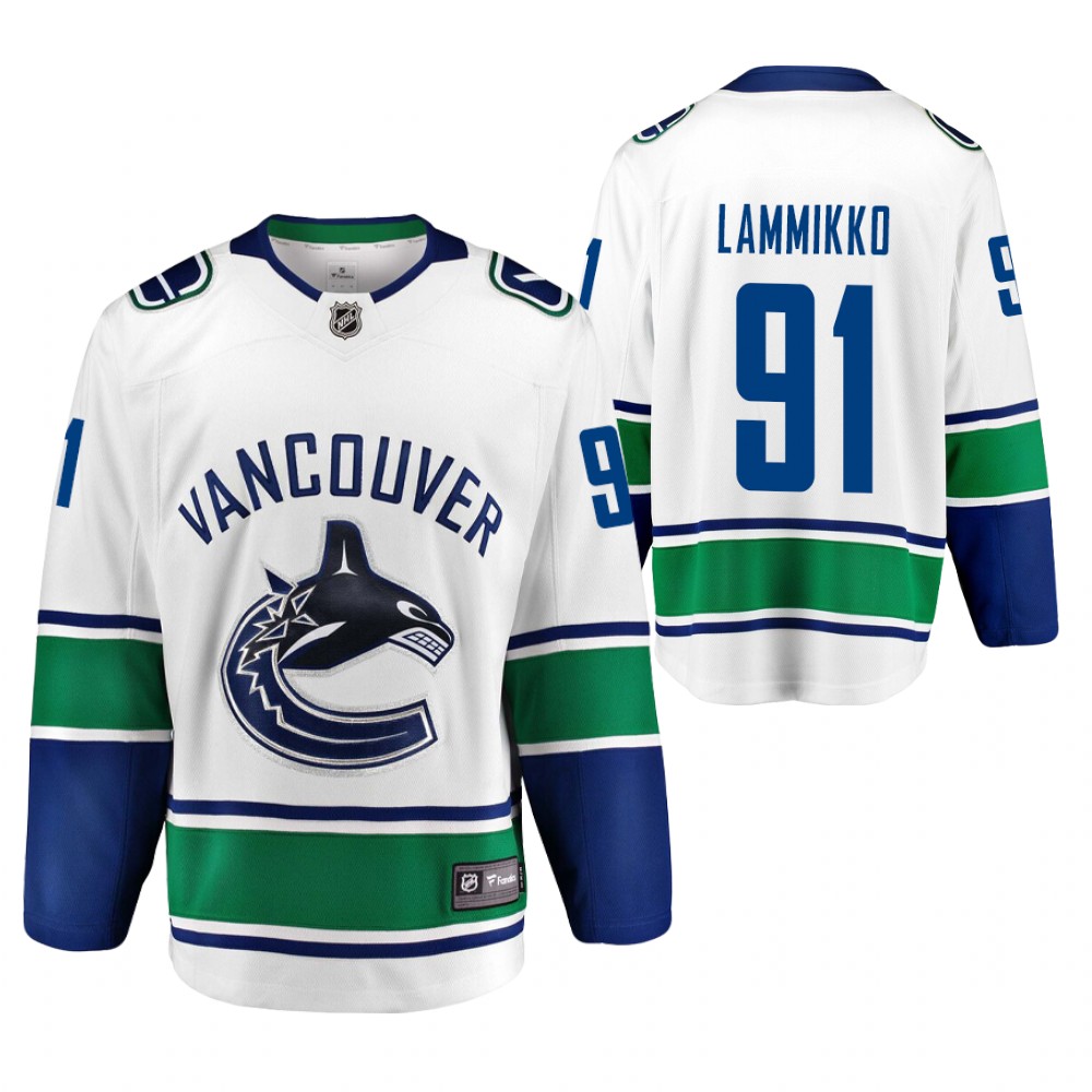 Canucks Juho Lammikko Jersey Away White Player Men