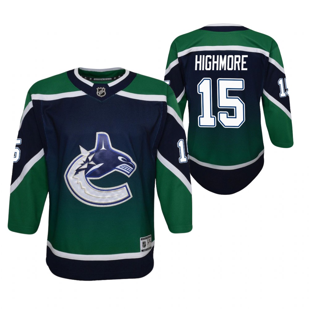 Canucks Matthew Highmore 2021 Reverse Retro Jersey Youth