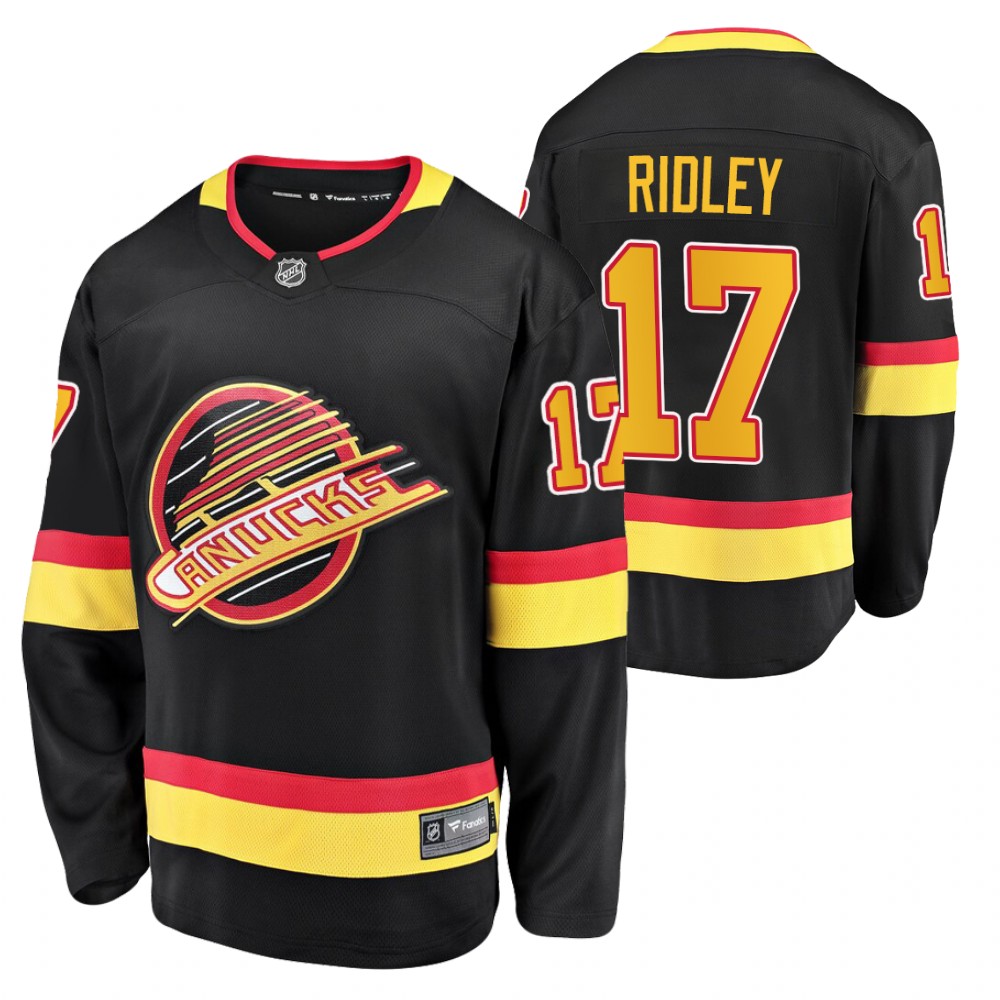 Canucks Mike Ridley Black 50th Anniversary Men's 90's Flying Skate Jersey