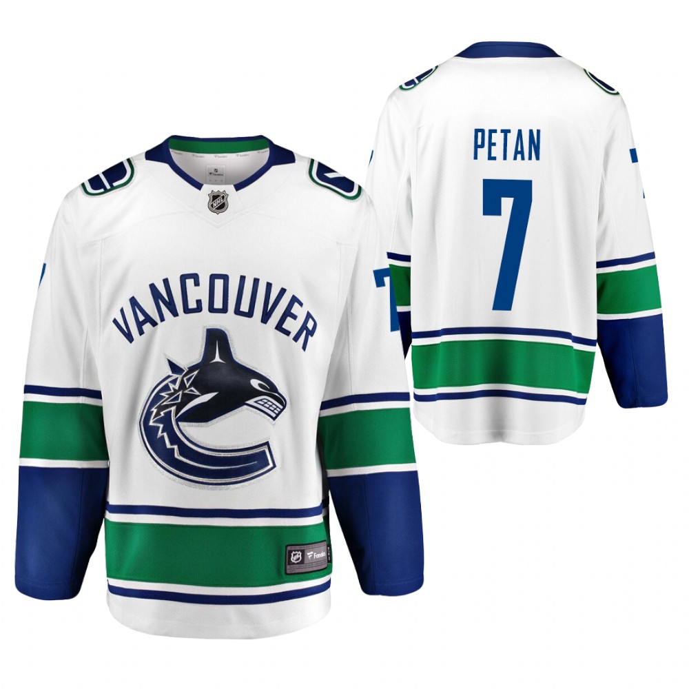 Canucks Nic Petan Jersey Away White Player Men