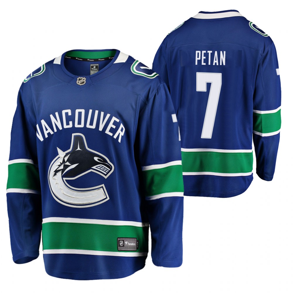 Canucks Nic Petan Jersey Home Blue Player Men